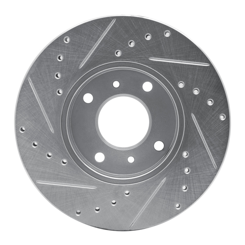 Infiniti G20 Brake Rotor (1) - Front Right - R1 Concepts - Drilled & Slotted - Silver - `93-`06